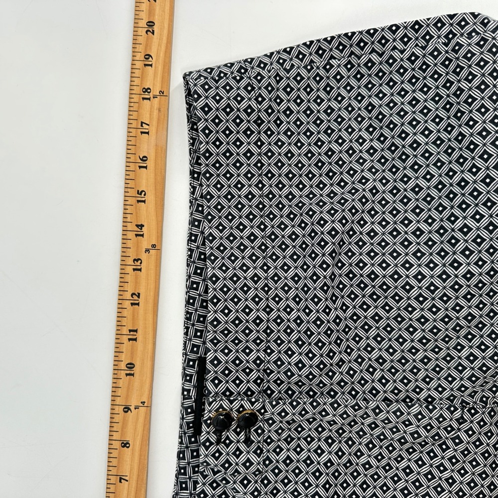 Talbots Black White Geometric Print Cropped Pants Size 16 - Picture 2 of 10